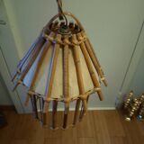 Vintage 60s rattan pendant light