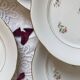 Set of 6 antique porcelain flat plates with gilding PL Limoges