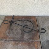 Ancien porte plante en forme clé de sol fer forge torsadé vintage