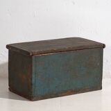 Petit coffre ancien patinée bleu cobalt (c.1920) #74