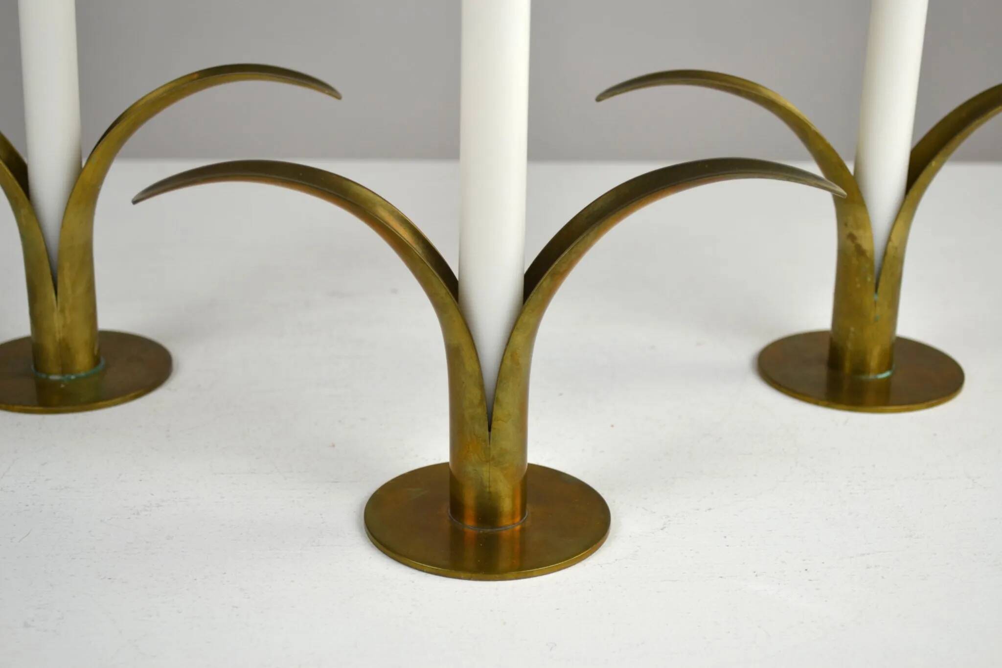 “Liljan” Candleholders — Ivar Ålenius-Björk for Ystad-Metall, Sweden, Late 1940s