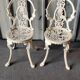 Pair of outdoor chairs in cast aluminum floral decoration
