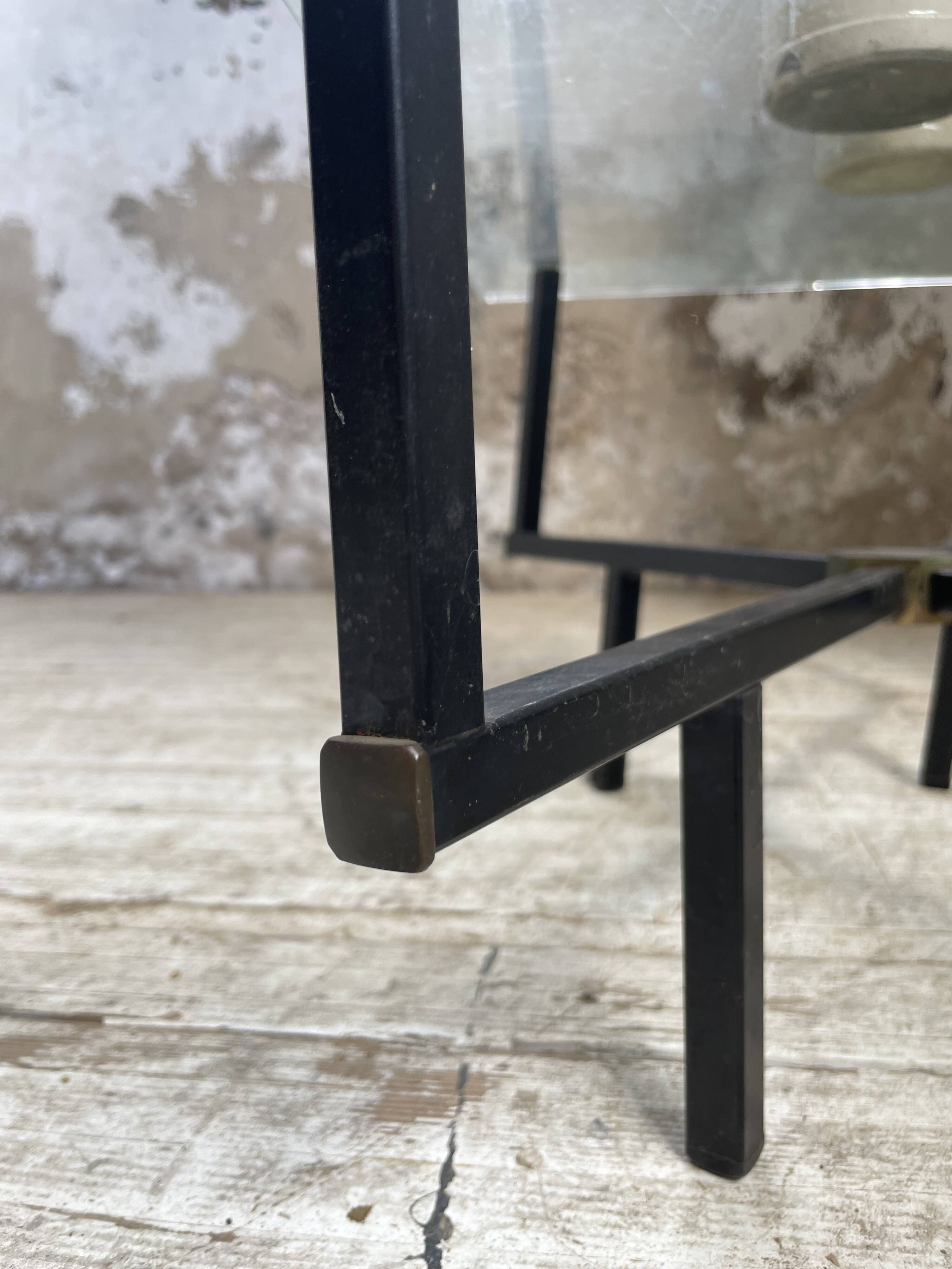 60s glass coffee table