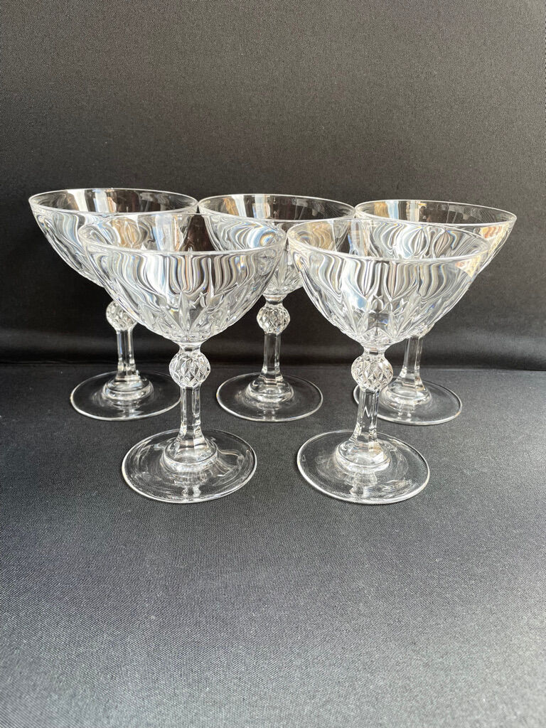 Champagne Glasses (5) - Mid-century modern - Crystal