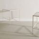 Set of Three French White Metal Side Tables by Mathieu Matégot, 1950s