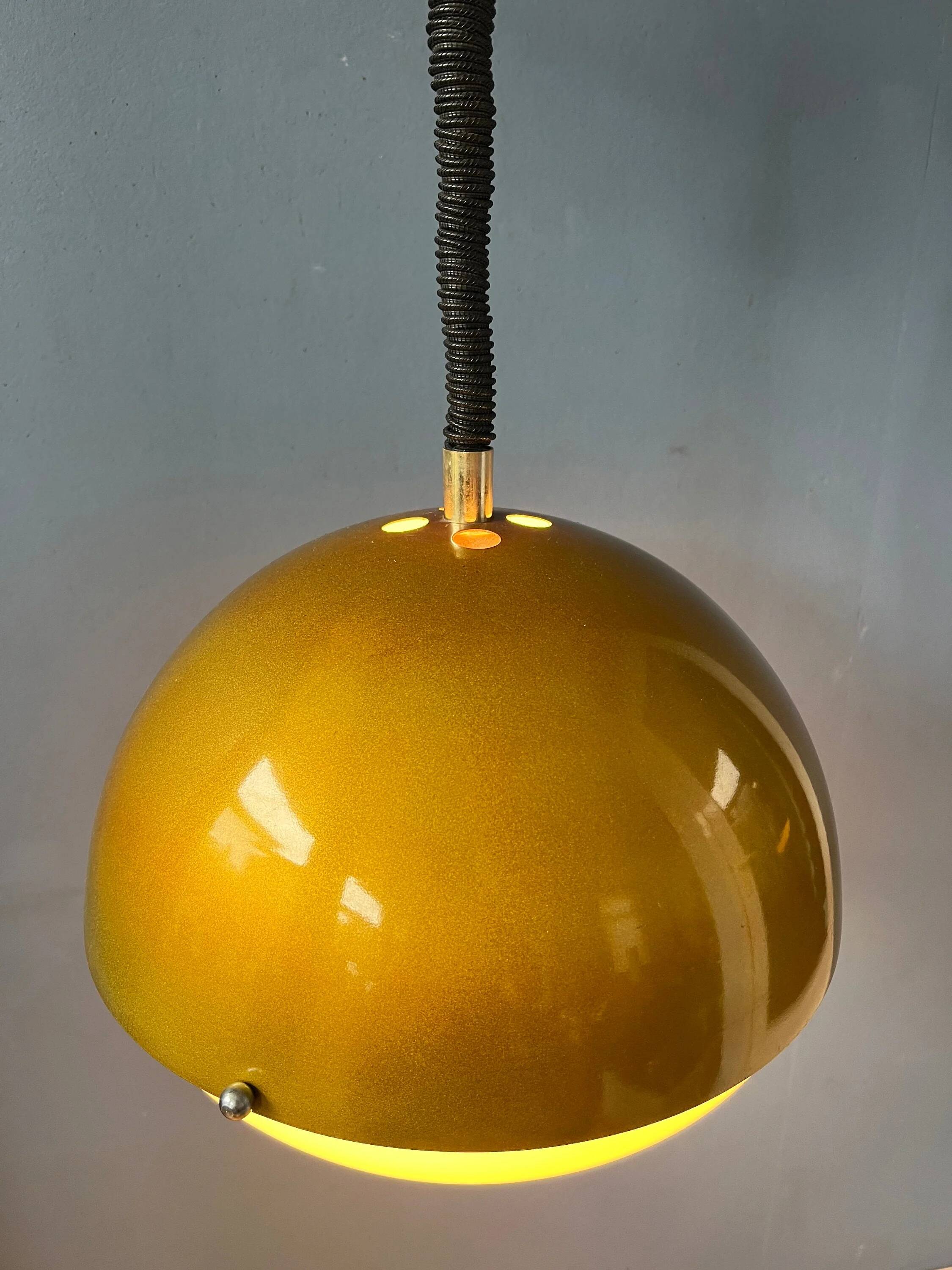 Mid-Century gold glitter suspension - Space Age pendant lamp - metallic moon light fixture