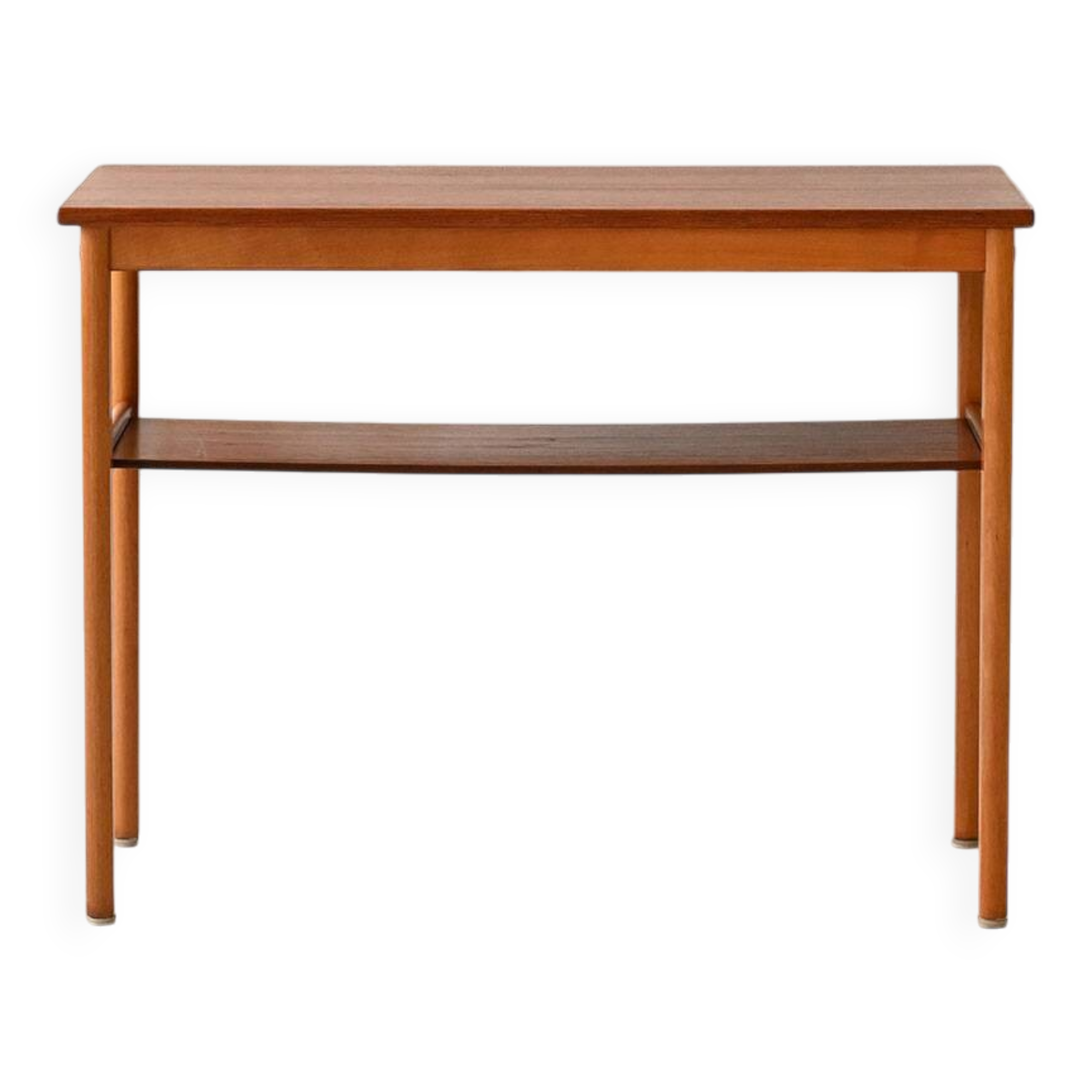 Vintage Scandinavian coffee table 1950s in beech and teak