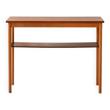 Table basse scandinave en hêtre et teck, années 1950