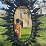 Oval leafy mirror - 1960 - sun mirror style