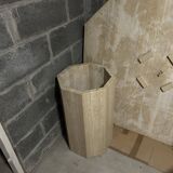 Octagonal travertine table
