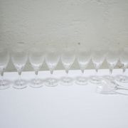 Series of 10 vintage crystal water glasses