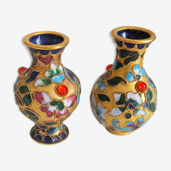 Vases miniatures cloisonnés