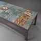French coffee table in ceramic and steel, circa 1960.