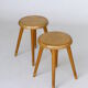 Vintage children's beech wood stools. 1950s. set of 2