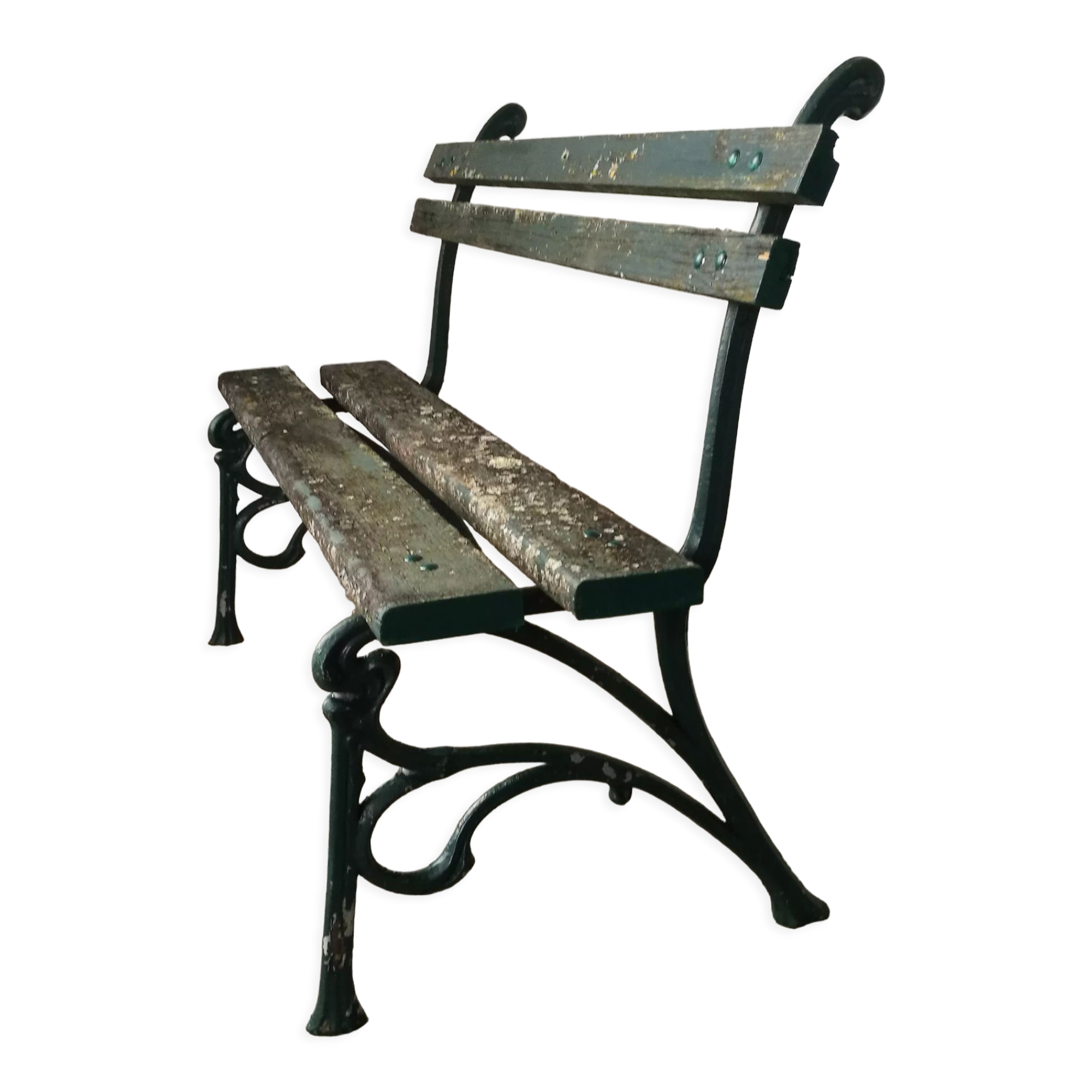 Garden bench foot cast iron art nouveau style