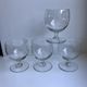 Set of 4 round crystal wine glasses engraved 50s