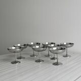 8 stainless steel footed bowls, Letang Remy style, made in France