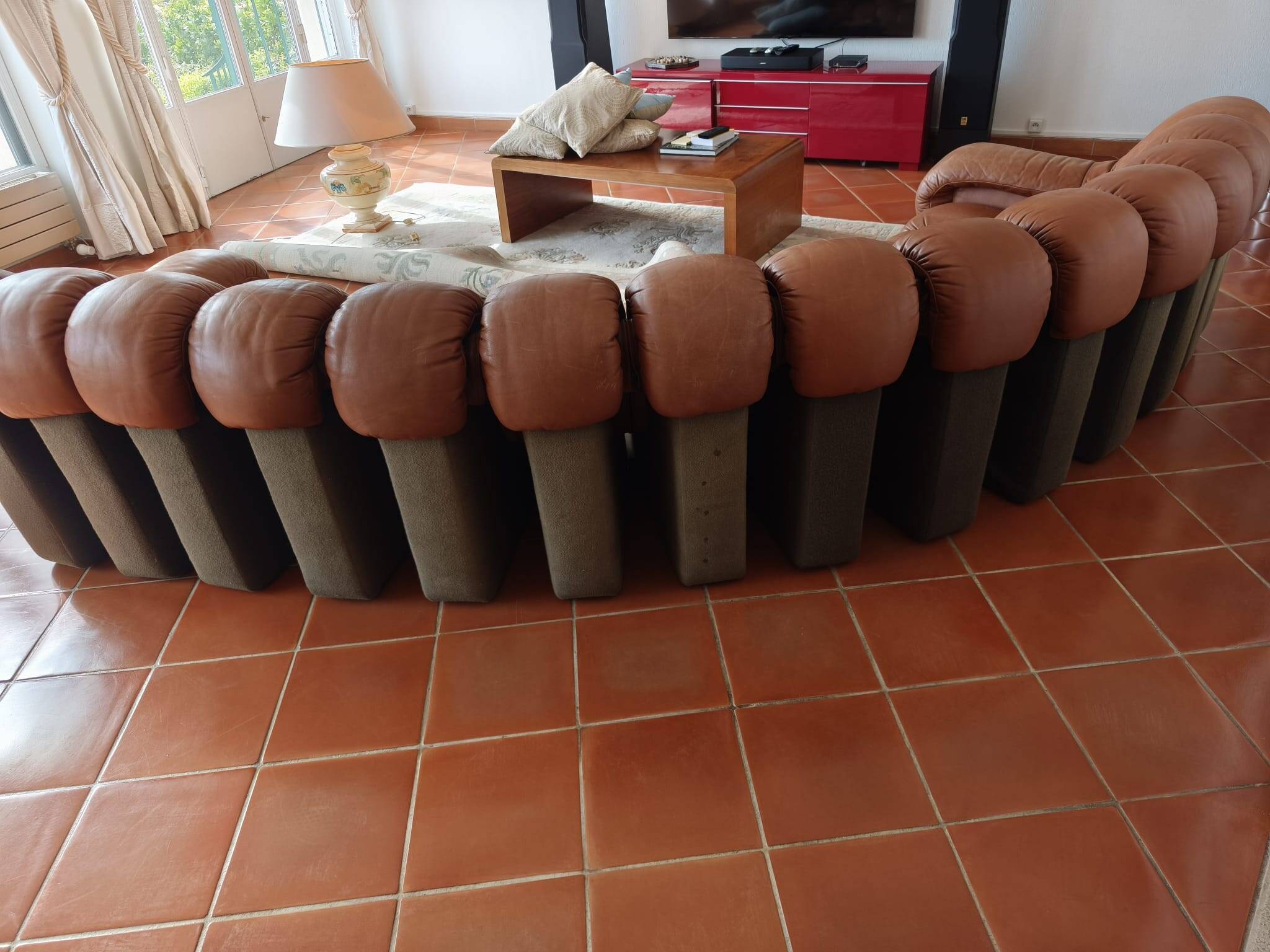 De Sede 14-piece leather sofa