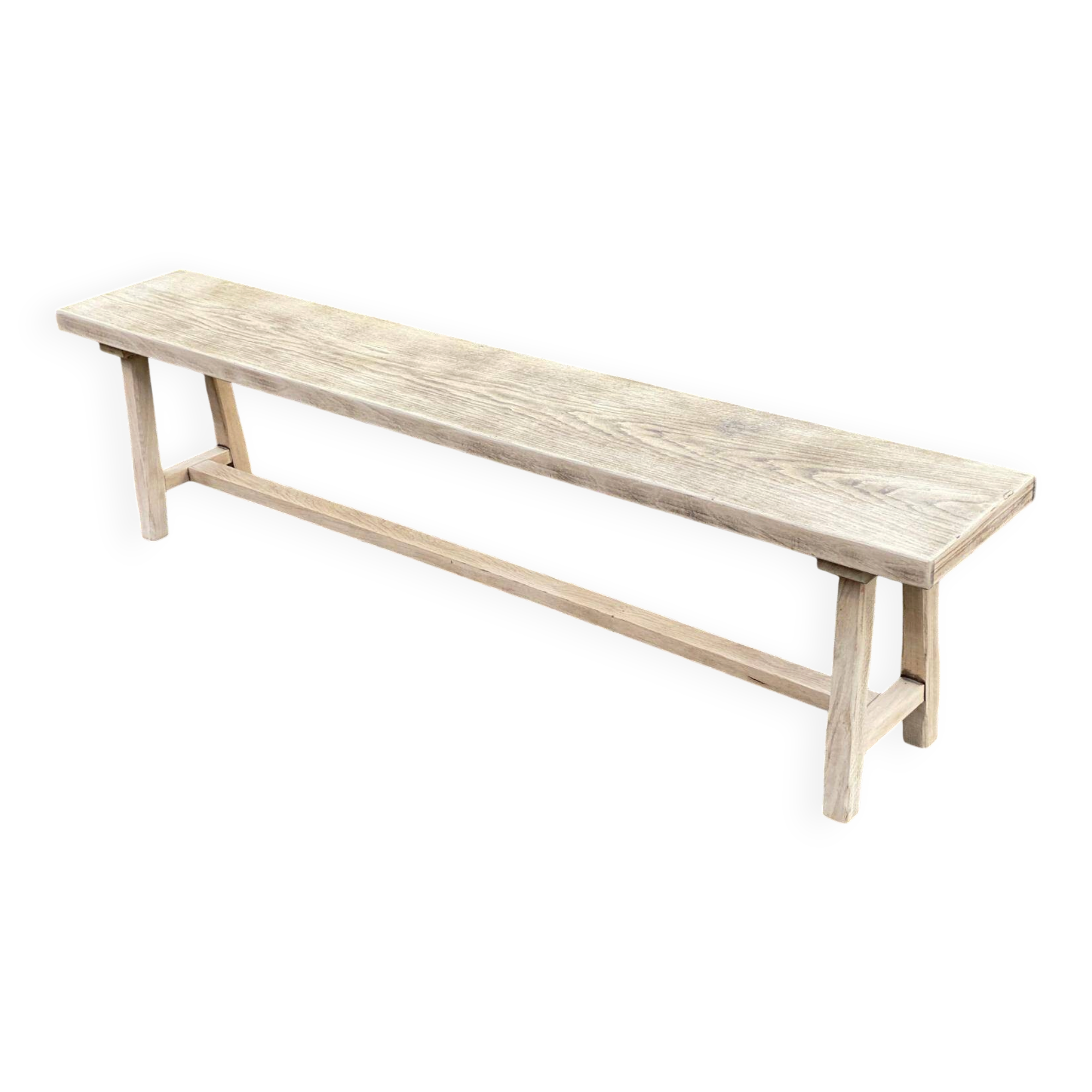 Renovated oak farm bench from the 20th century, 180cm.