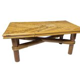 Vintage bamboo and rattan step stool