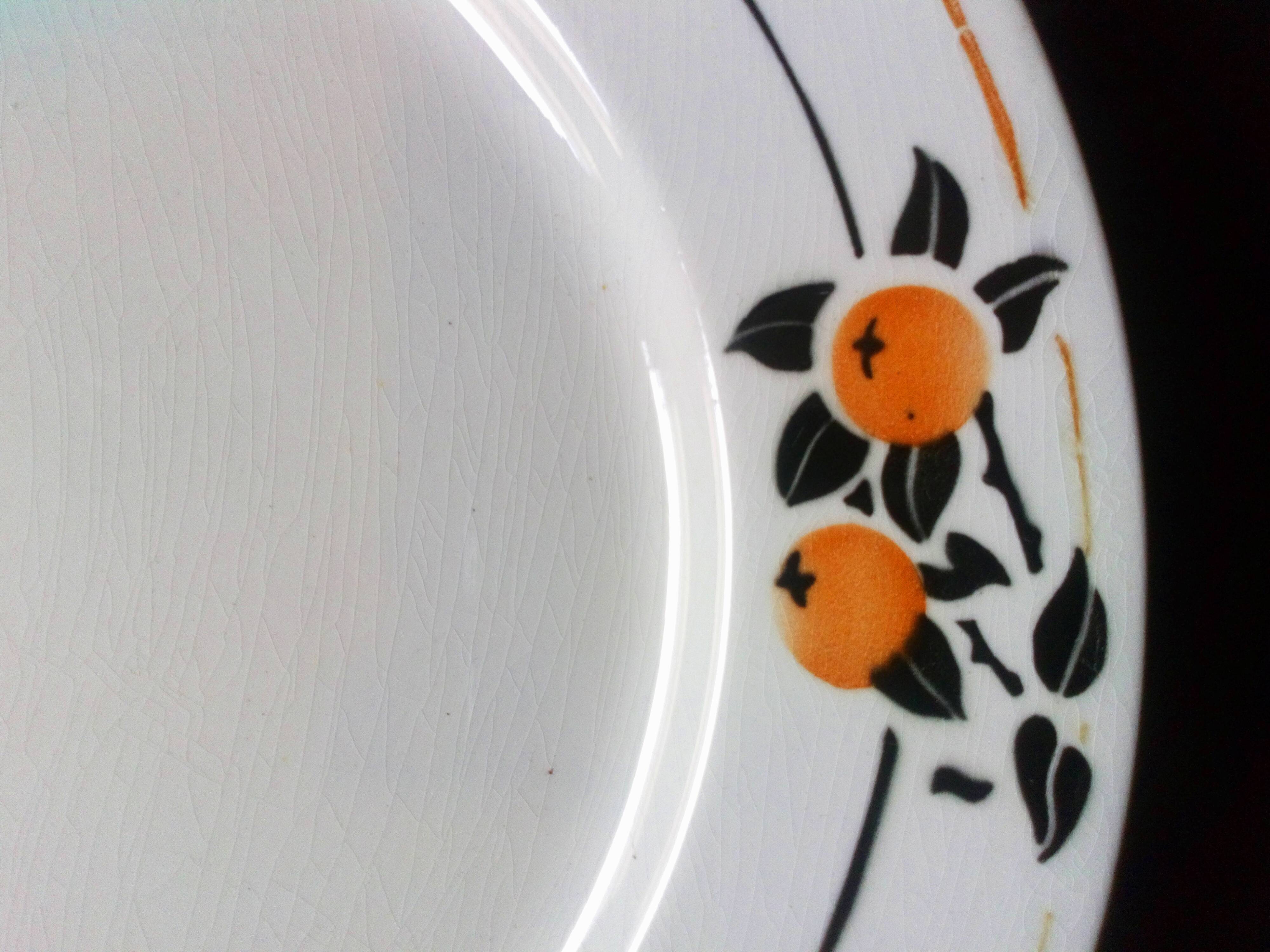 Six Art Deco plates from Badonviller service "Madeleine"