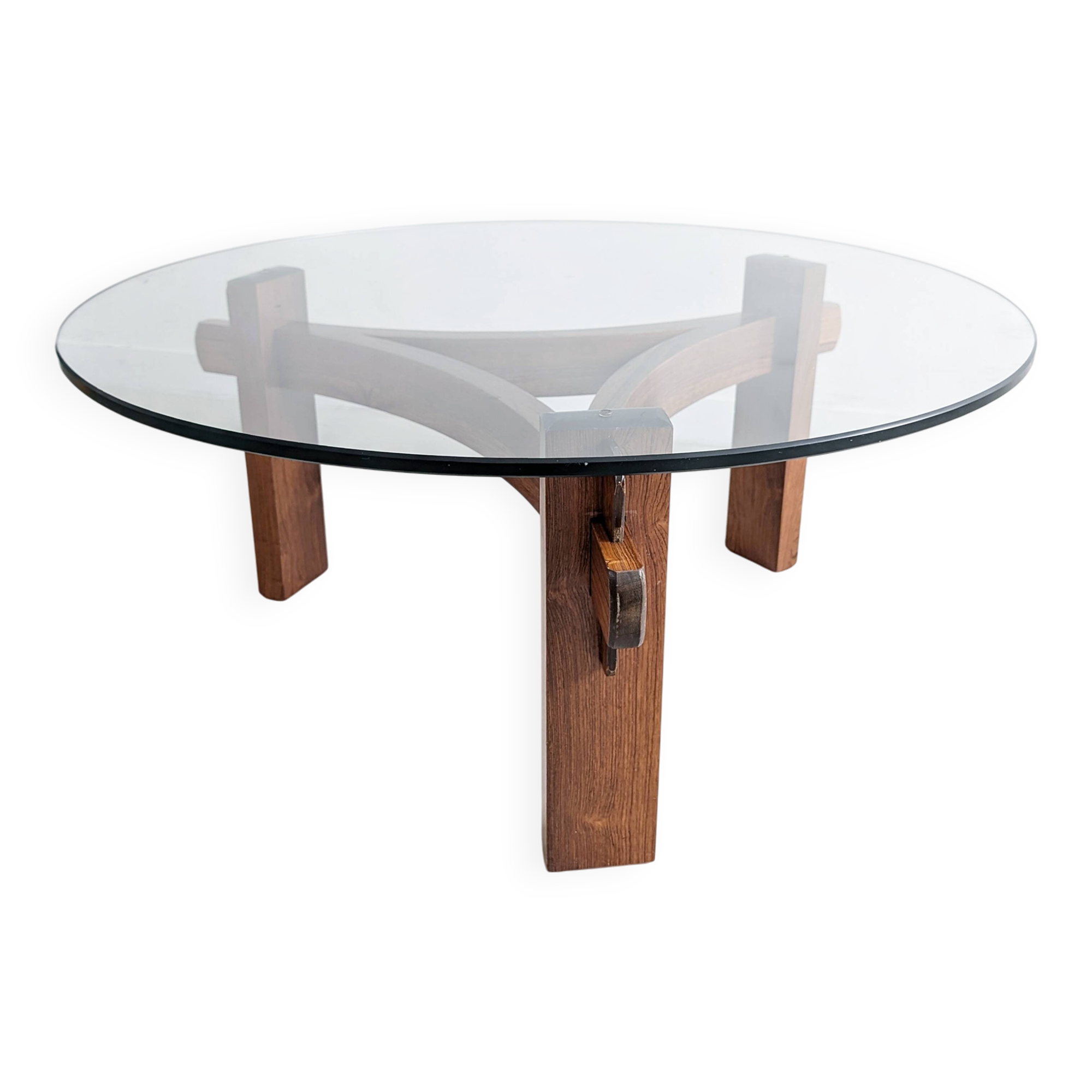 Brutalist Rosewood Coffee Table 1970s