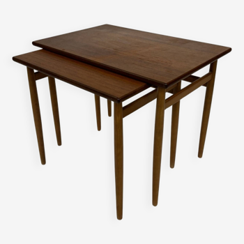 Vintage side tables nesting tables 1960s teak design