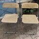 Chaises Plia Castelli en bois et cannage