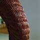 Round mirror, dark rattan