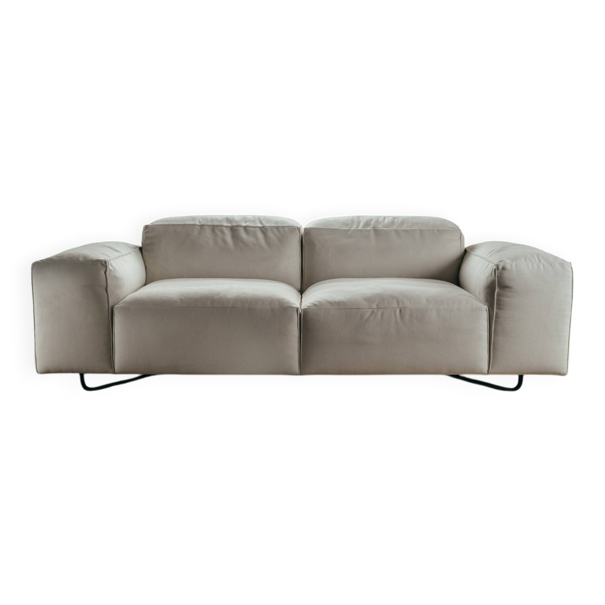 Gio Pagani – “Je T’Attends” Sofa – Premium Light Grey Leather