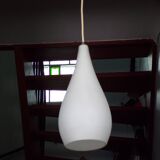 Frosted opaline drop pendant 1960