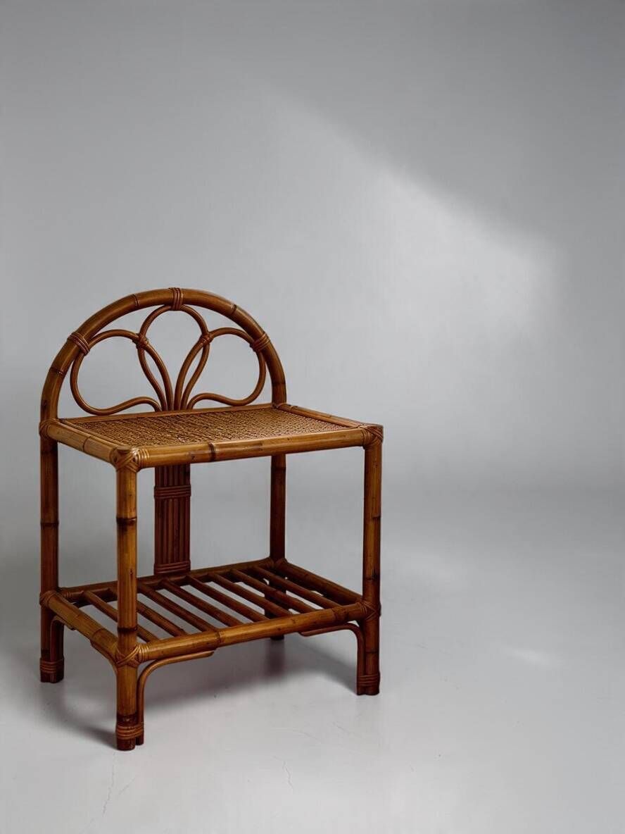 Rattan and bamboo chest of drawers 1960