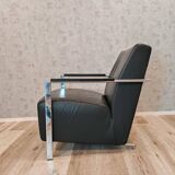 Vintage Design Armchair by Harvink – Black Leather