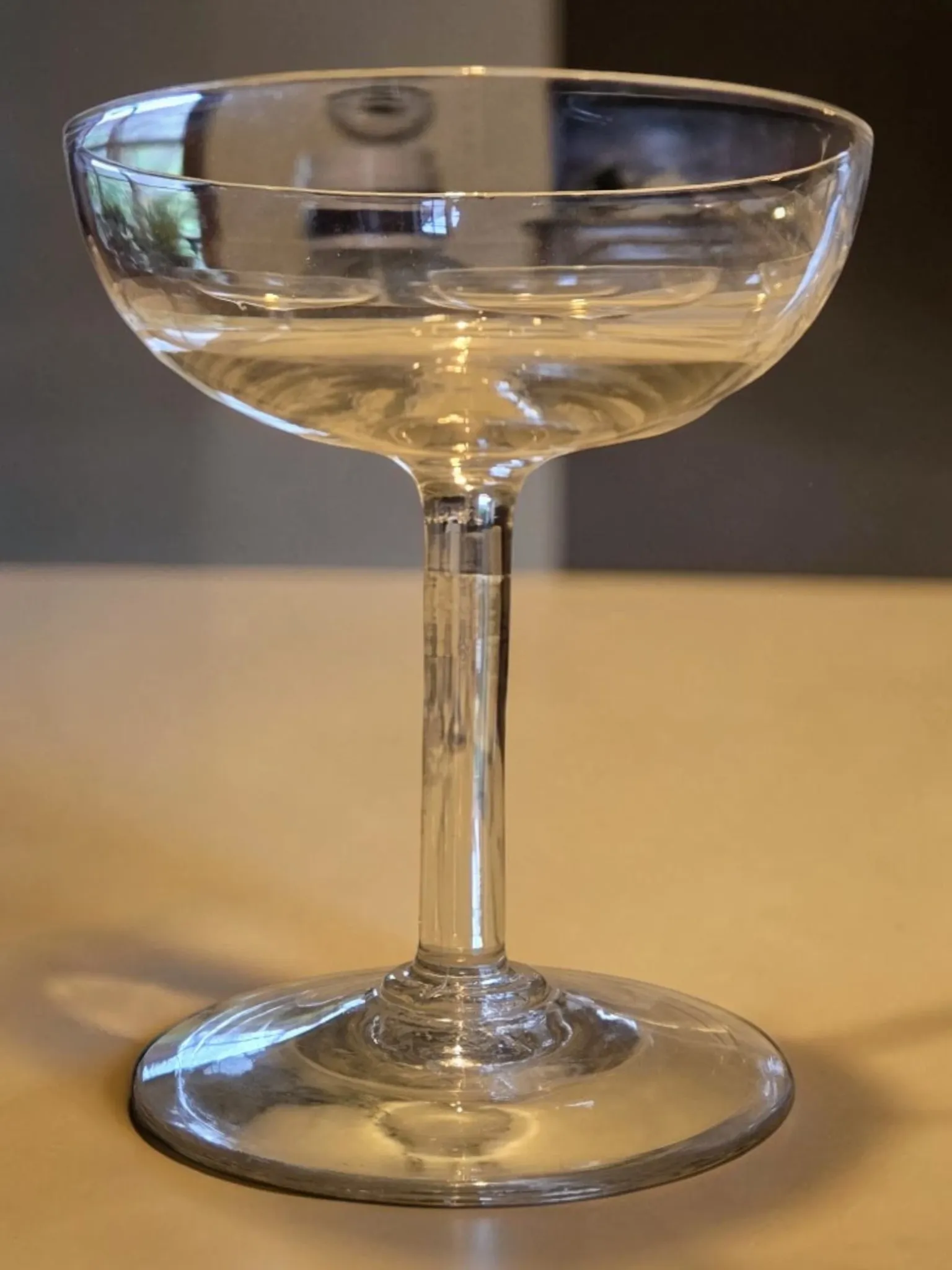 8 blown glass champagne coupes from the 19th century