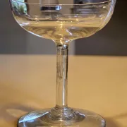 8 blown glass champagne coupes from the 19th century