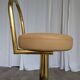 Tabouret de bar italien mid-century modern en laiton et cuir