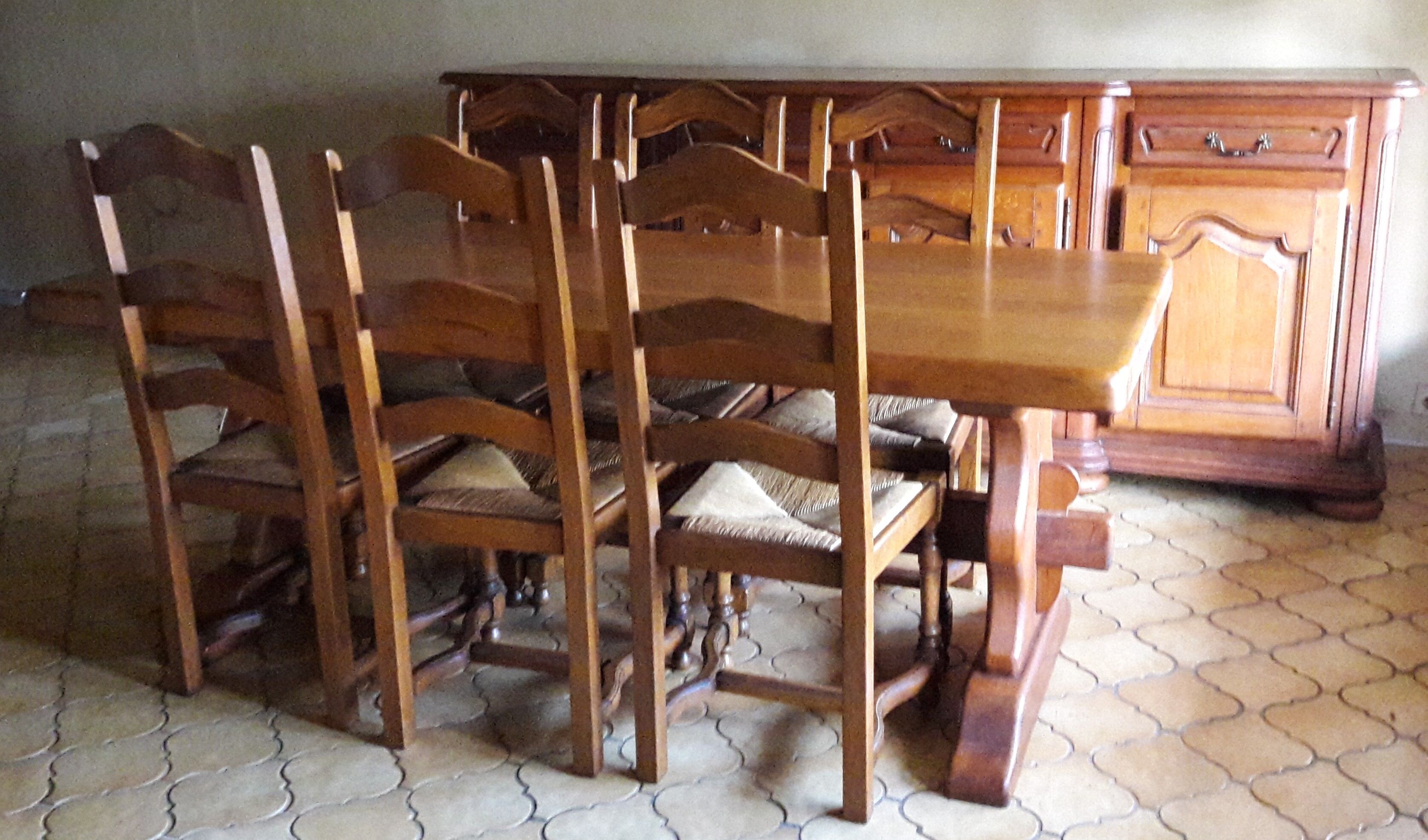 Rustic oak dining table