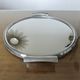 Round mirror tray in chrome-plated brass Art Deco 40s 50s