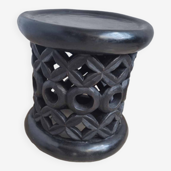 Tabouret Africain Tikar Noir