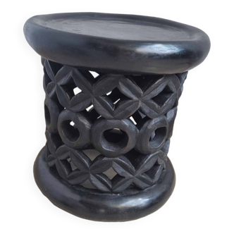 Tabouret Africain Tikar Noir