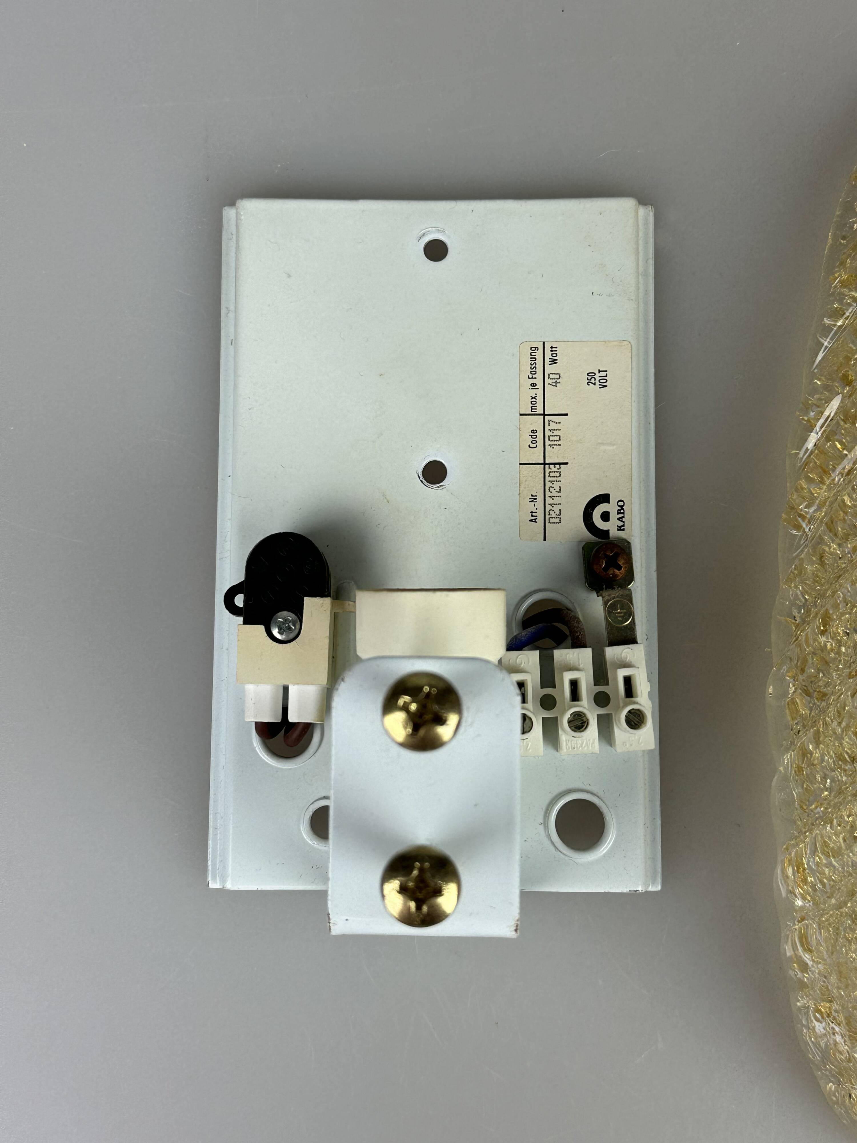 1960s/70s Lamp/Wall Light, Glass, Brass, Leaf, Space Age Design