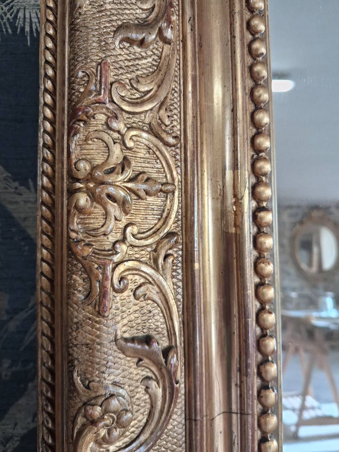 19th century mirror inspired by Louis XV style, 181 x 115