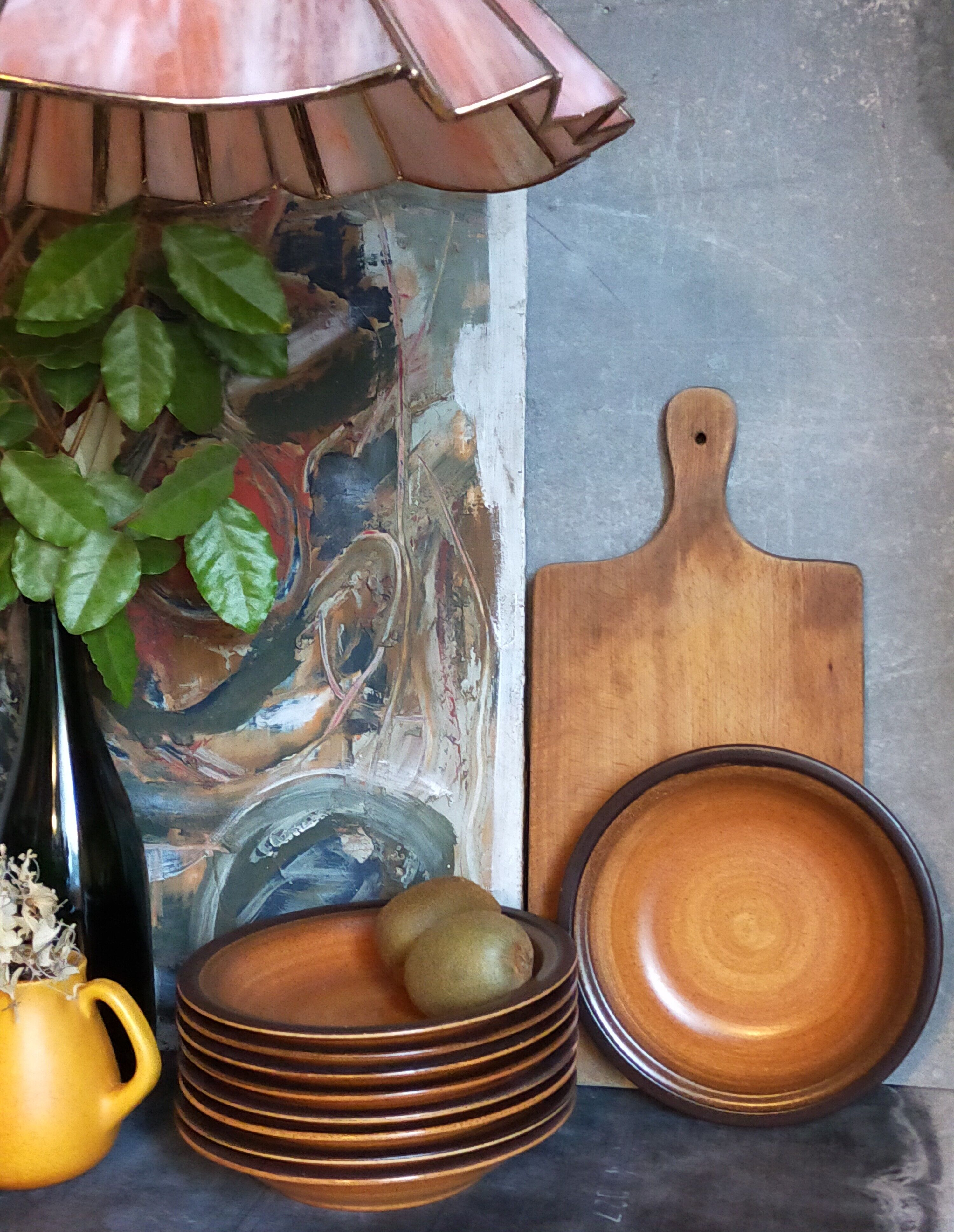 Nine hollow earthenware plates of saint-amand décor main service "meylan"vintages