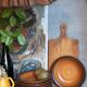Nine hollow earthenware plates of saint-amand décor main service "meylan"vintages