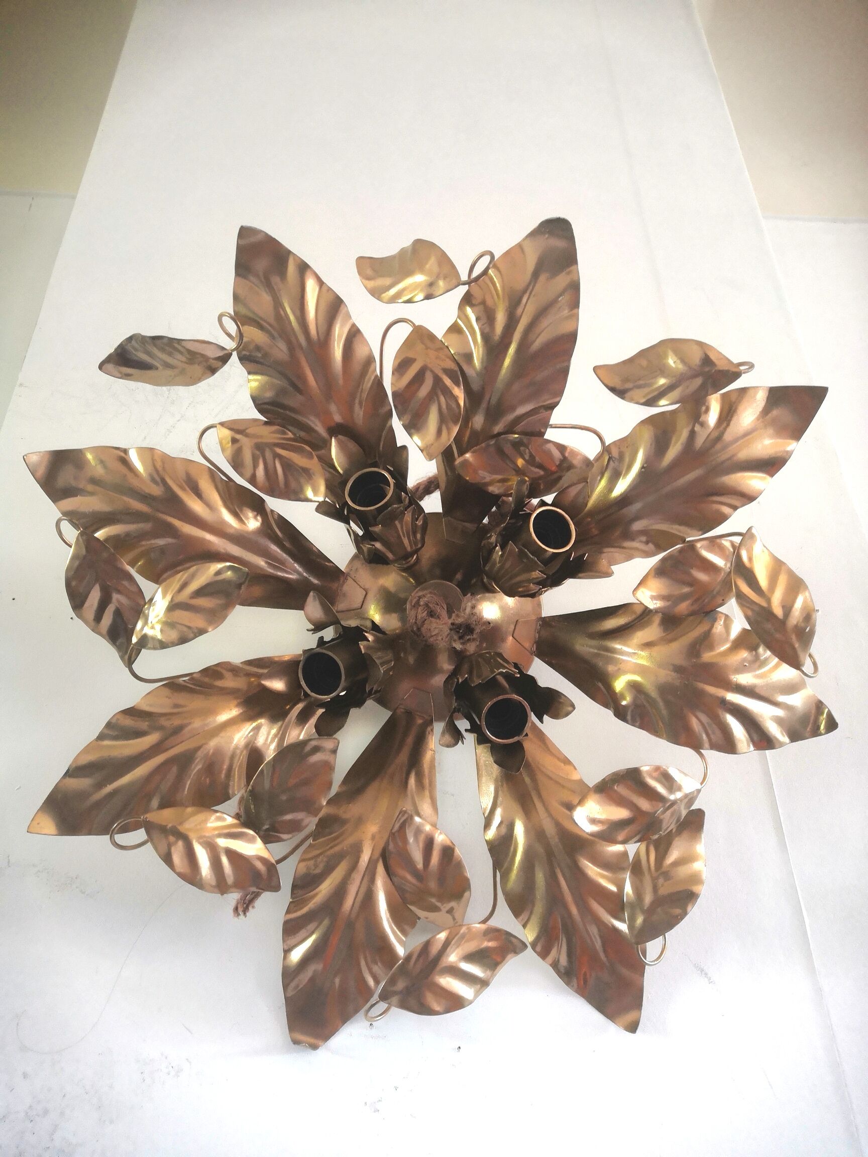 Floral metal ceiling lamp design MM Lampadari 70s