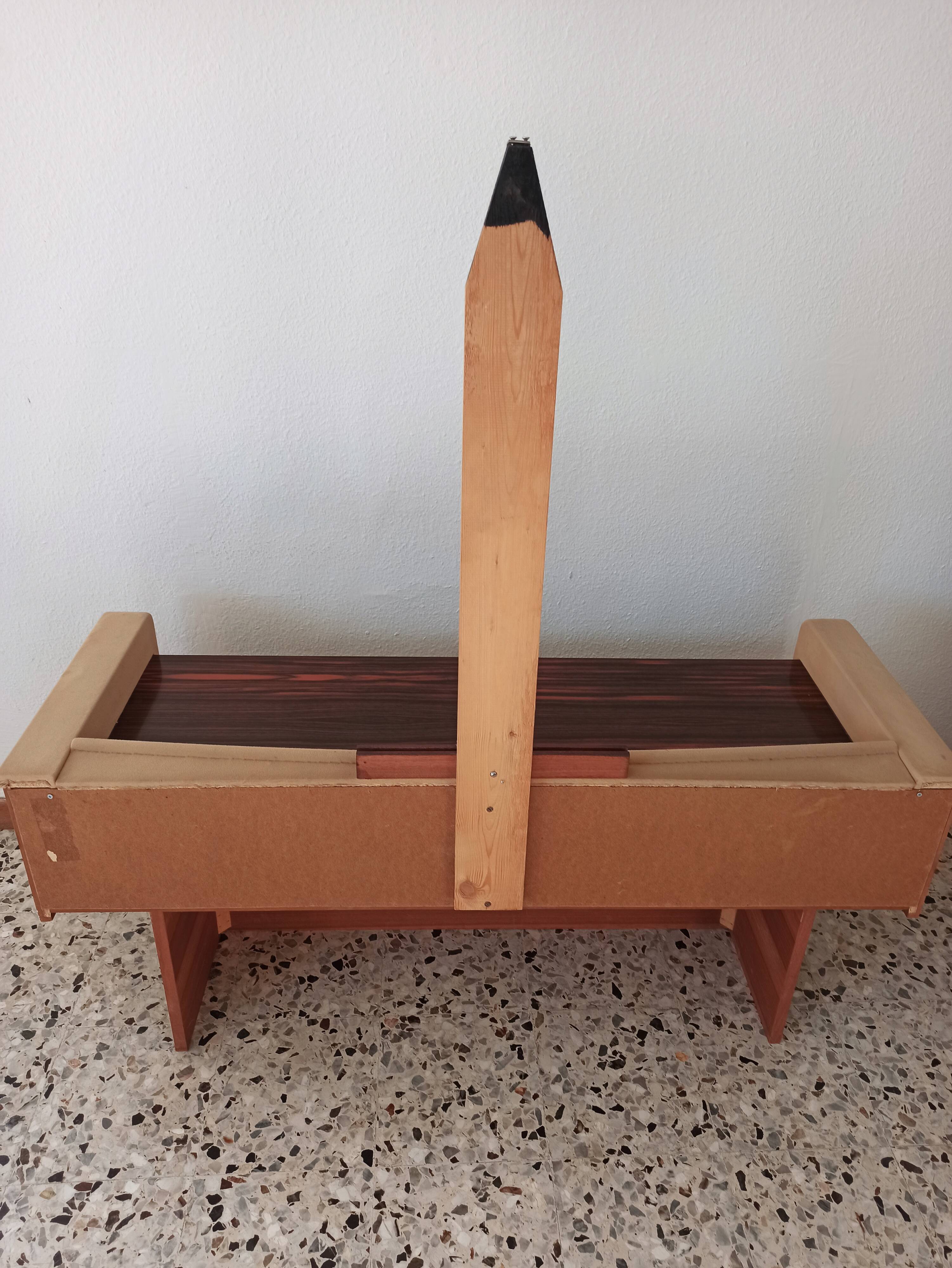 Ebony veneer dressing table with mirror, 1970s
