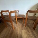 4 brown chairs