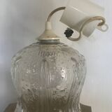 Vintage chandelier pendant lamp in molded glass tulip shape