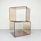 Pair of Vintage 70s Smoked Plexiglass Stands