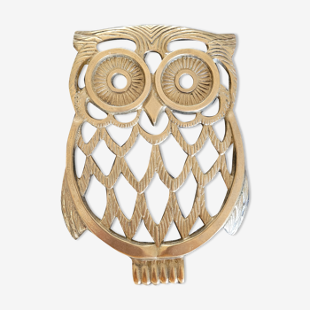 Dessous de plat chouette ou hibou en laiton